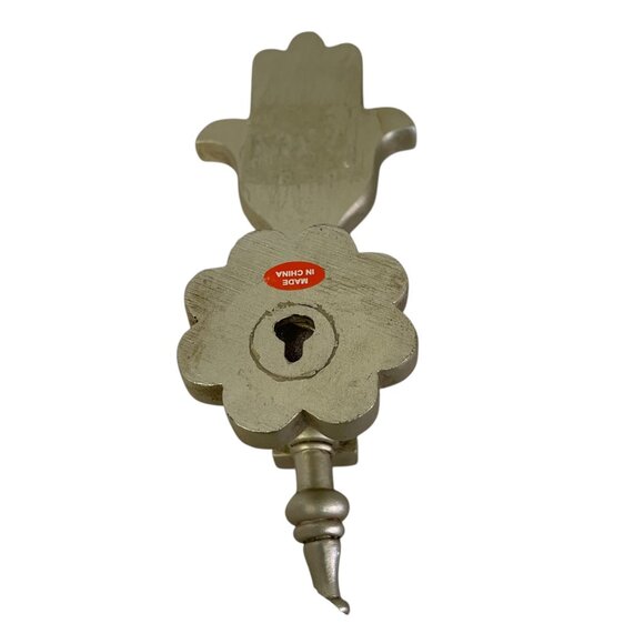 Antique Brass Hamsa Door Knocker With Intricate Design Handcrafted Metal 8" - Picture 2 of 4